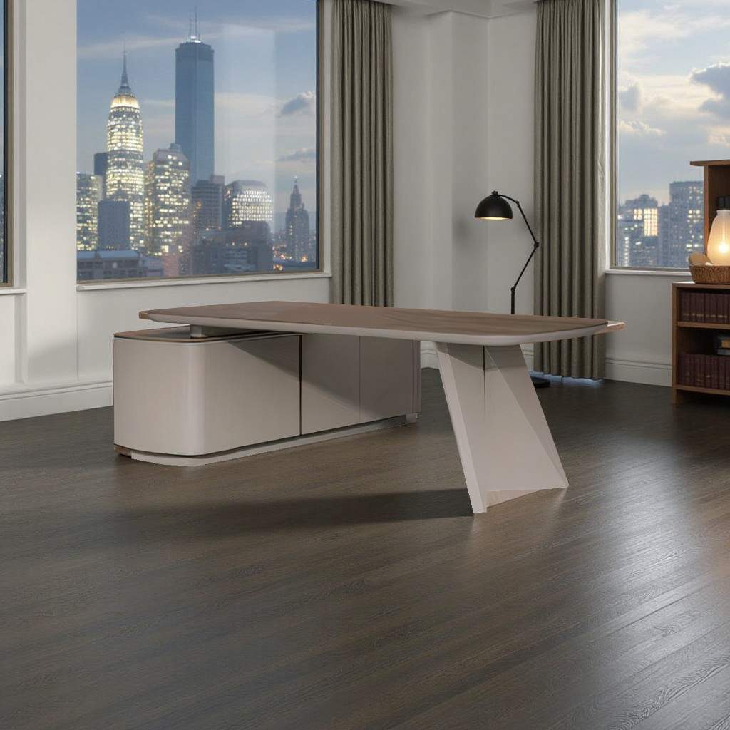 FH-ED-ODL015 Modern Minimalist Office Desk and Boss Table with Storage Space - Image 2