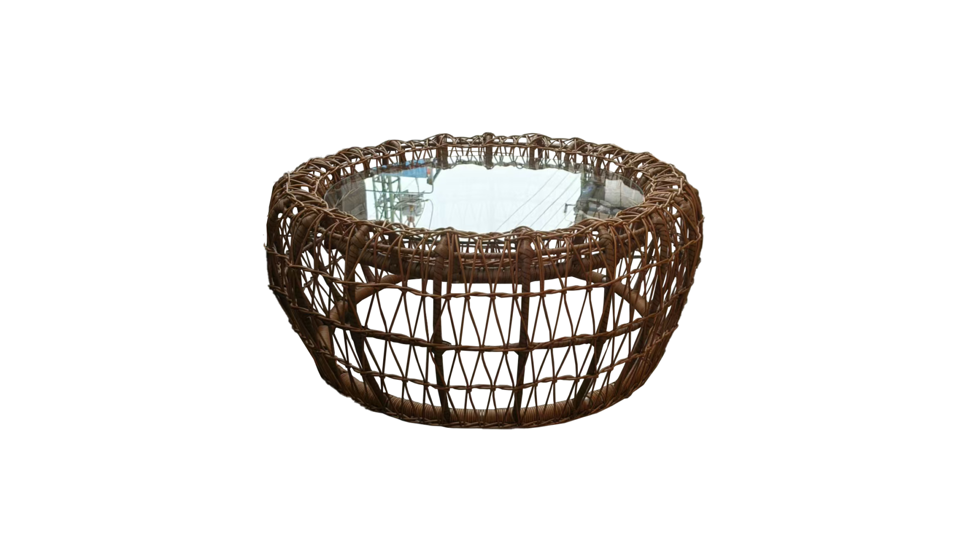 Eco-friendly Designer Style Woven Rattan Sofa and Table Set with Soft Cushions - Image 3
