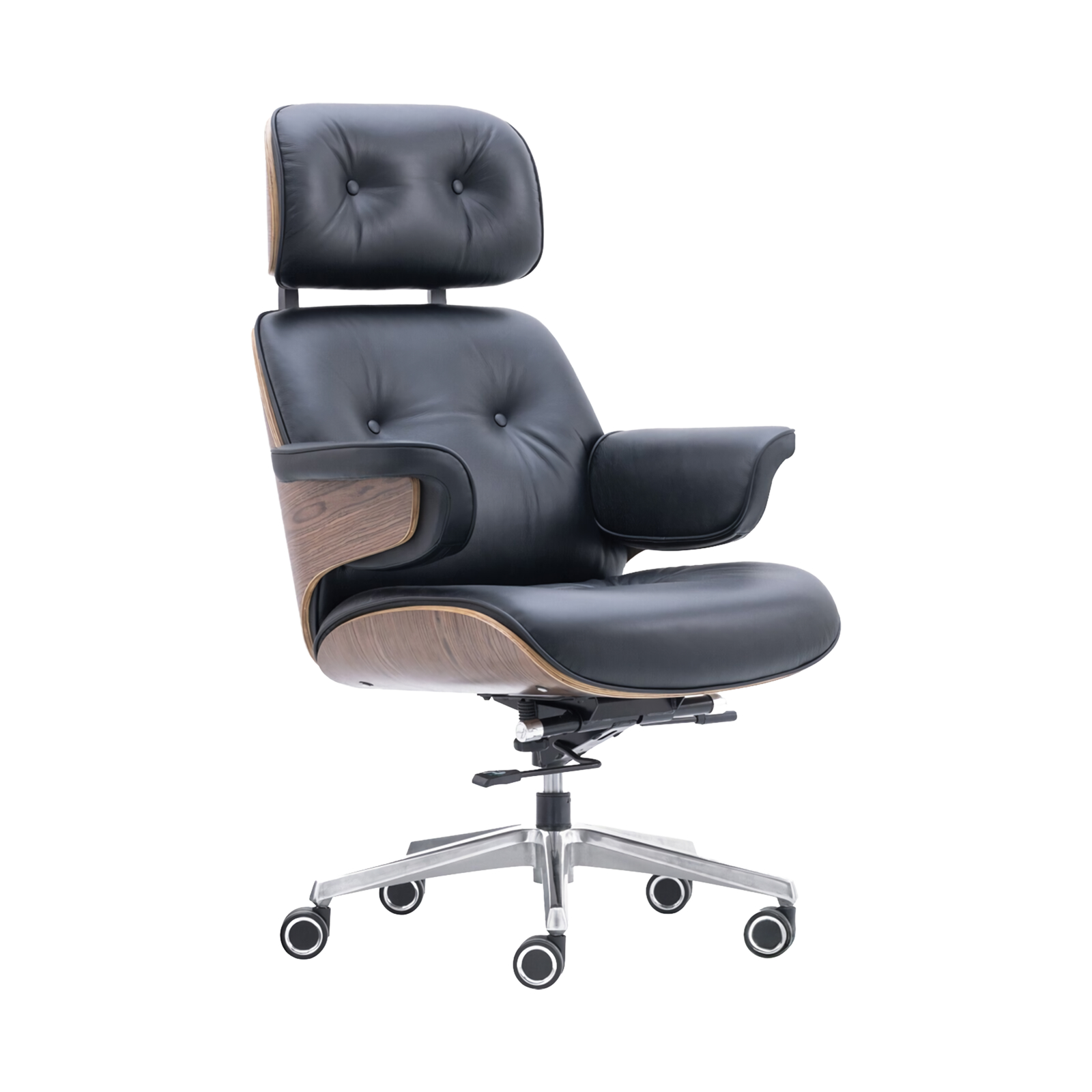 Professional Grade Leather Office Chair - Ergonomic Support, Adjustable Seat Height & Silent Roller Wheels - Image 3