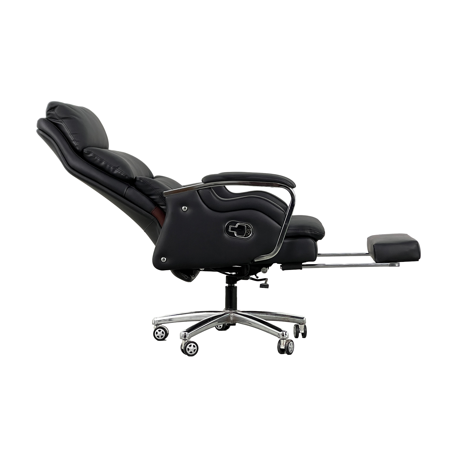 Deluxe Ergonomic Office Chair - Breathable Leather, Adjustable Seat Height & Whisper-Quiet Mobility Casters - Image 3