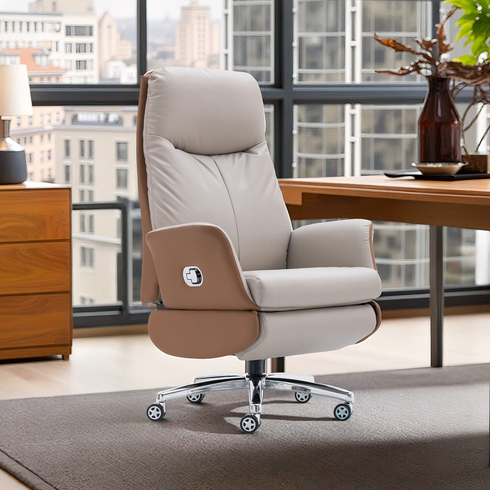 Luxury Orthopedic Executive Chair – Airflow Leather, Multi-Position Tilt & Anti-Roll Wheelbase - Image 6