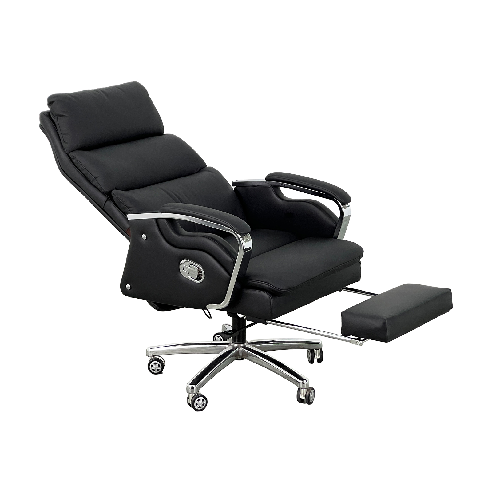 Deluxe Ergonomic Office Chair - Breathable Leather, Adjustable Seat Height & Whisper-Quiet Mobility Casters - Image 8