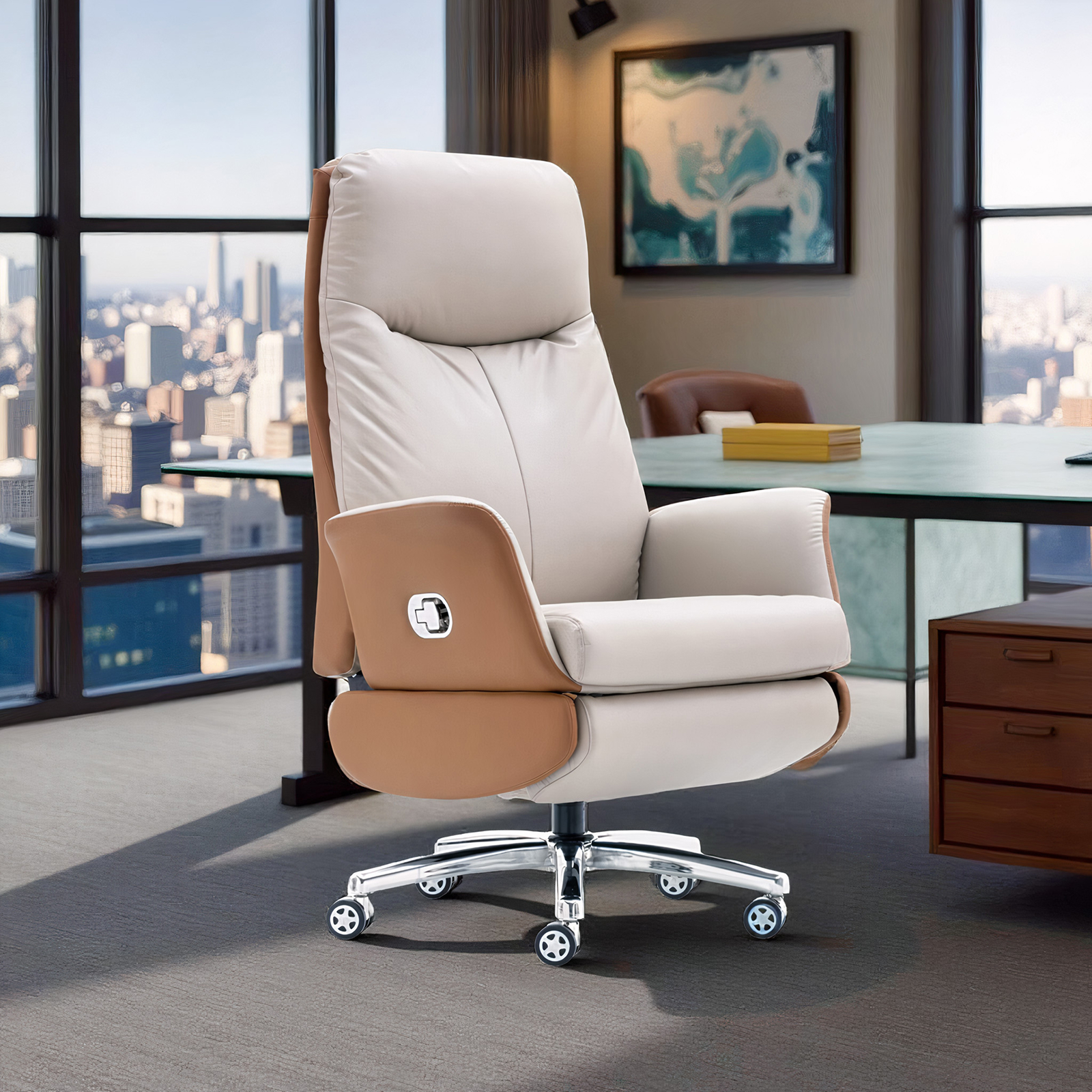 Luxury Orthopedic Executive Chair – Airflow Leather, Multi-Position Tilt & Anti-Roll Wheelbase - Image 7