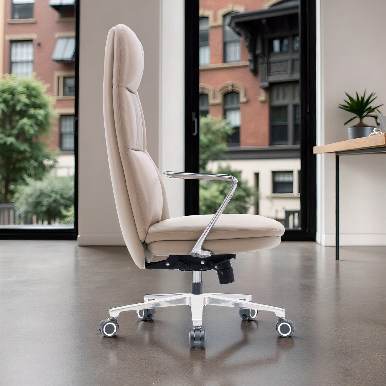 Luxury Executive Leather Office Chair - Premium Metal Frame, Padded Armrests & Ergonomic High-Back Design - Image 7