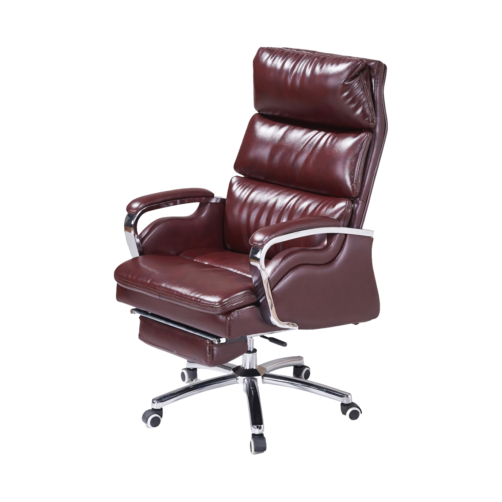 Deluxe Ergonomic Office Chair - Breathable Leather, Adjustable Seat Height & Whisper-Quiet Mobility Casters - Image 9