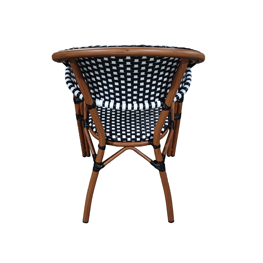 FH-CAM250801 Waterproof Outdoor Dining Chair – Metal Frame with Hand-Woven SEA Rattan, Patio & Garden Ready - Image 5