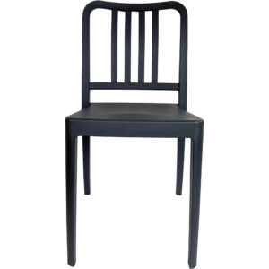 Set of 4 Dark Gray PP Vertical Slatback Dining Chairs
