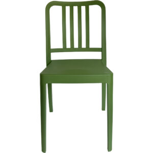 Set of 4 Green PP Vertical Slatback Dining Chairs