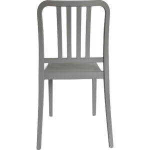 Set of 4 Light Gray PP Vertical Slatback Dining Chairs